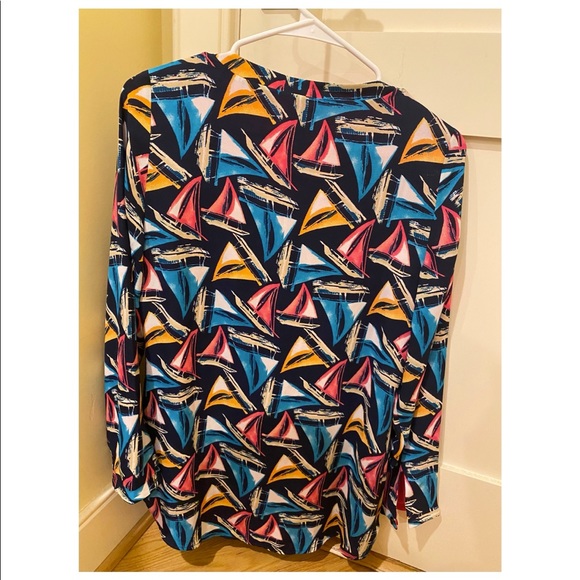 CHICO’S Reversible pullover coastal sails print - Picture 1 of 6